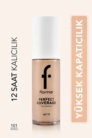 Flormar Perfect Coverage Yüksek Pigmentli & Yarı Parlak Bitişli SPF15 Fondöten